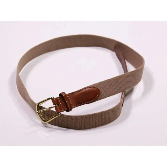 Torino Made in USA Light Brown Canvas-Leather Men's Belt 44 - Picture 4 of 7